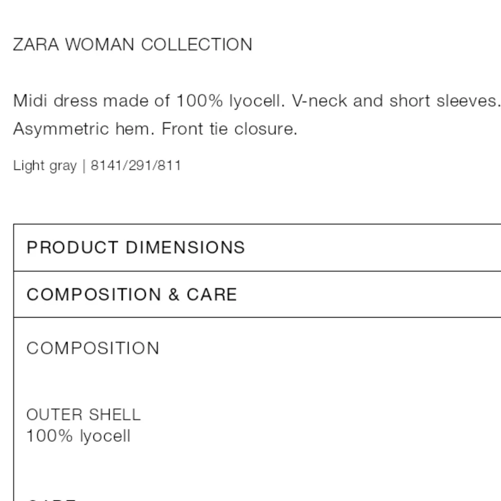 Zara Zw Collection Wrap Business Casual Midi Gray Lighweight Dress_10